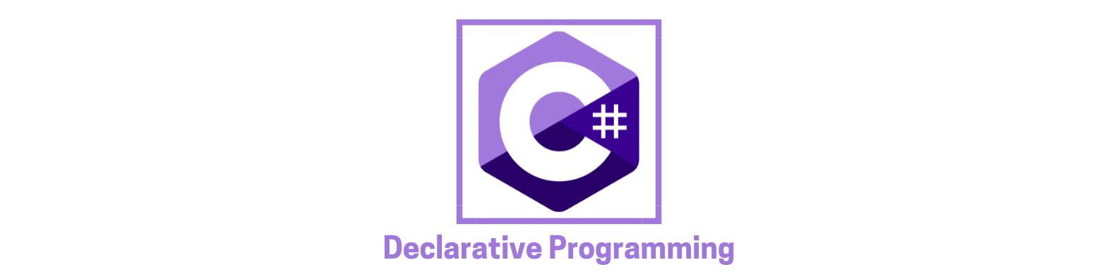 C# logo with Declarative Programming text below the image